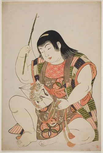 Boy as Hotei, from an untitled series of children as the Seven Gods of Good Fortune by Kitao Shigemasa (北尾重政), print, 1780-1789