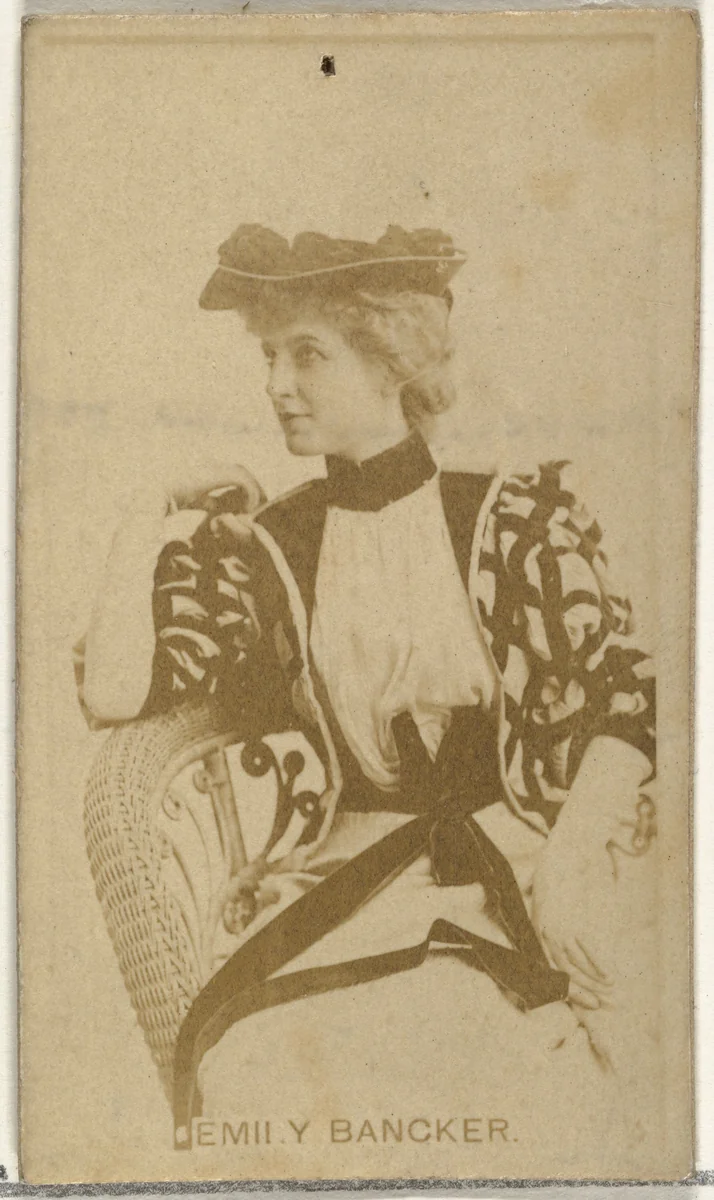Emily Bancker, from the Actors and Actresses series (N145-8) issued by Duke Sons & Co. to promote Duke Cigarettes by W. Duke, Sons & Co., photograph, 1890-1895