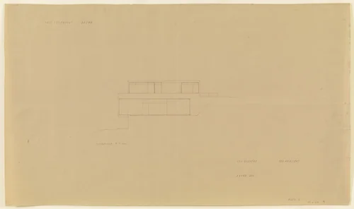 Tugendhat House, Brno, Czech Republic (East elevation) by Ludwig Mies van der Rohe, mies van der rohe archive, 1928