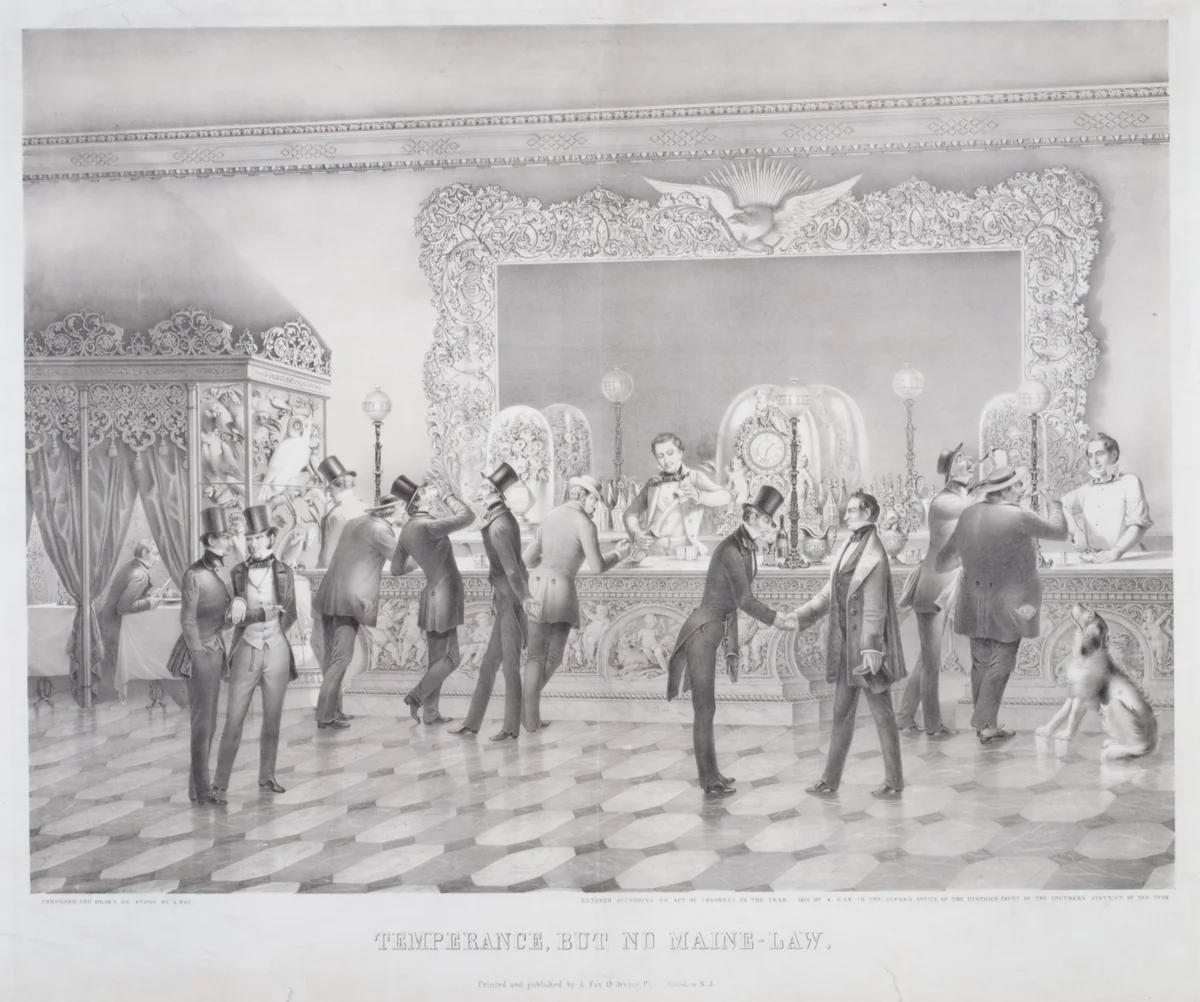 Temperance, but No Maine Law by Augustus Fay, print, 1854