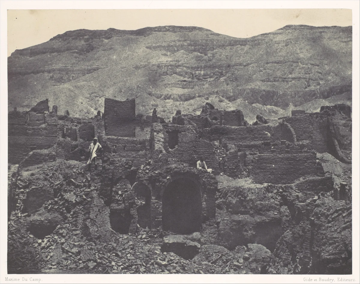 Thebes. Médinet-Habou. Runes de la ville de Papa by Maxime Du Camp, photograph, 1850