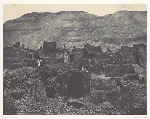 Thebes. Médinet-Habou. Runes de la ville de Papa by Maxime Du Camp, photograph, 1850