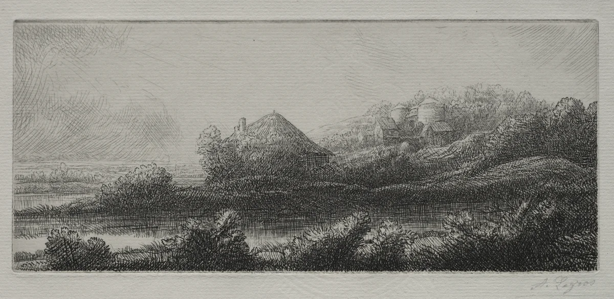 Cabin in the Marsh by Alphonse Legros, print, 1857-1911