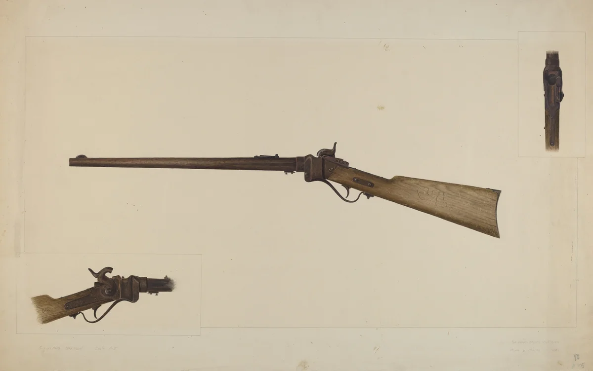 Sharps Rifle by Clyde L. Cheney, index of american design, 1938