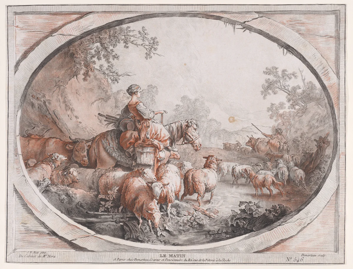 The Four Times of Day: Le Matin by Gilles Demarteau, print, 1776