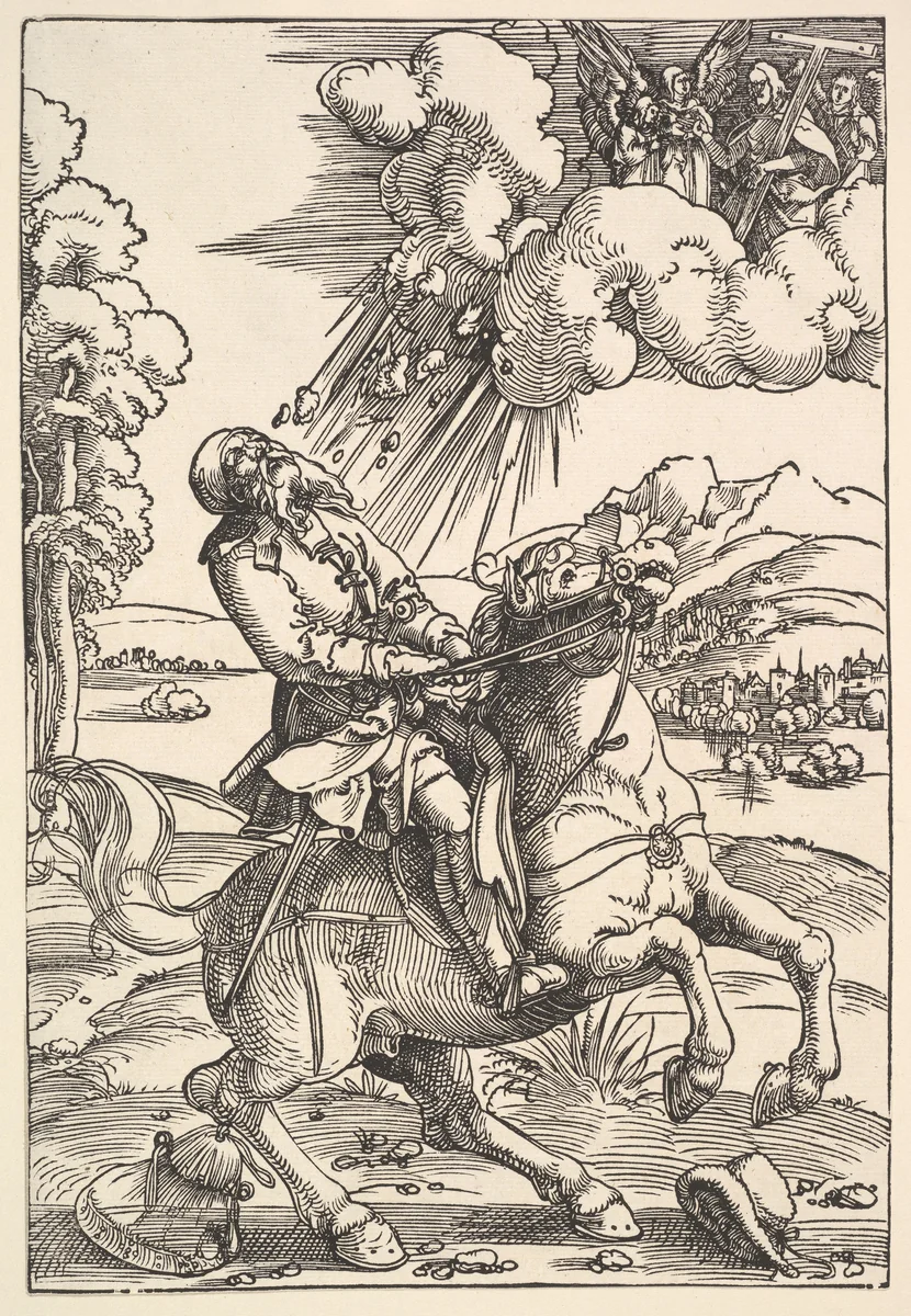Conversion of Paul by Hans Baldung, print, 1503-1513