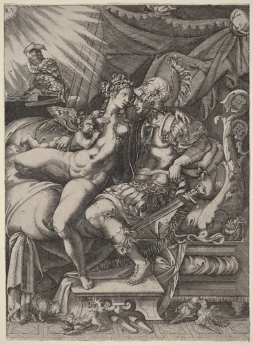 The Loves of Mars and Venus by Enea Vico, print, 1523-1567