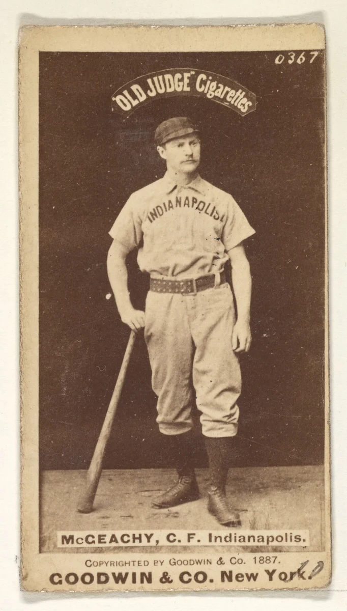 Jack McGeachey, Center Field, Indianapolis, from the Old Judge series (N172) for Old Judge Cigarettes by Goodwin & Company, photograph, 1887