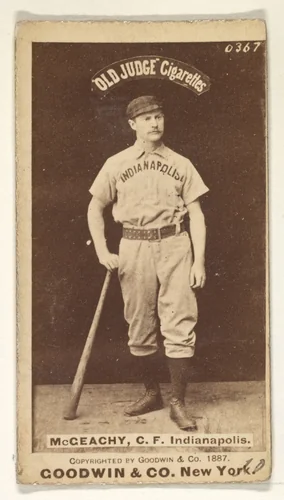 Jack McGeachey, Center Field, Indianapolis, from the Old Judge series (N172) for Old Judge Cigarettes by Goodwin & Company, photograph, 1887