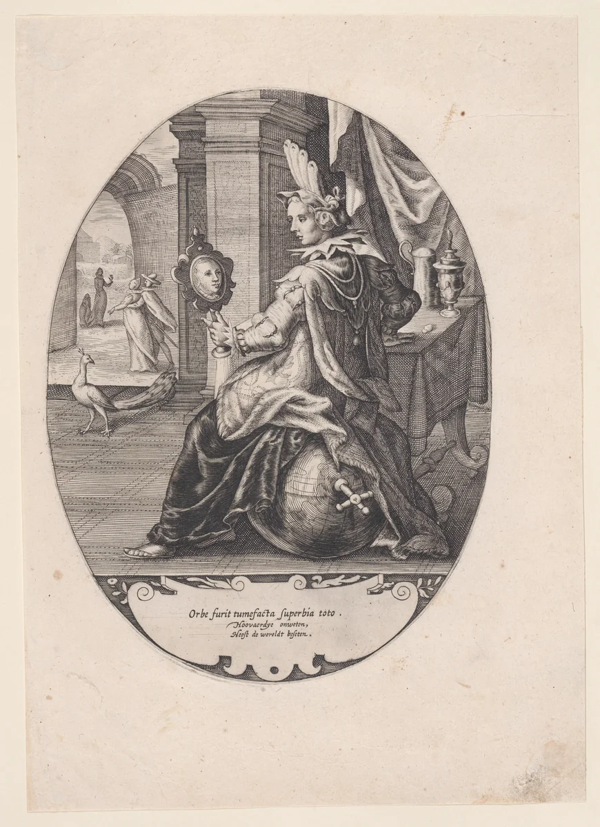 Allegory of Pride by Lambert Cornelisz, print, 1590-1630