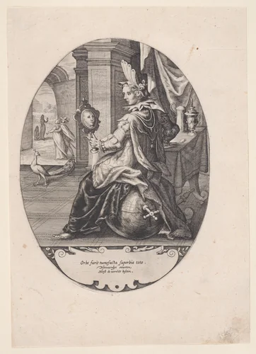 Allegory of Pride by Lambert Cornelisz, print, 1590-1630