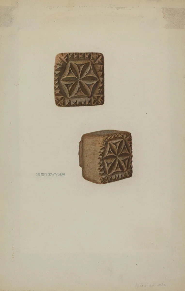 Pa. German Butter Mold by Henry Zwysen, index of american design, 1941