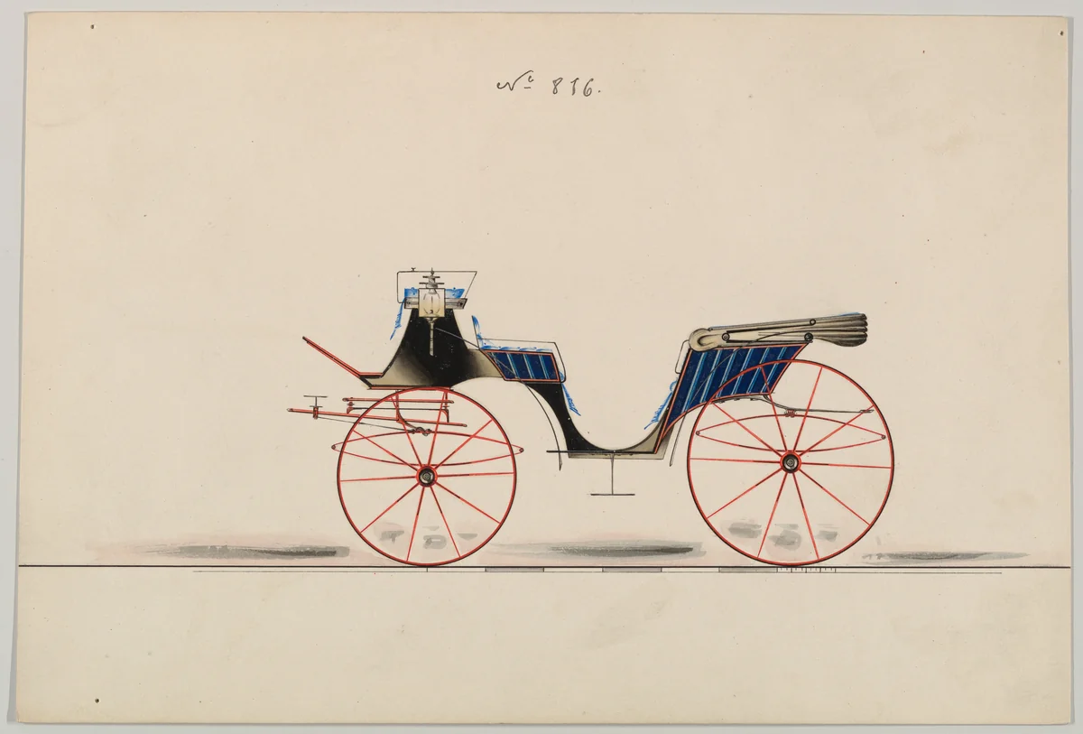 Design for Vis-à-vis, no. 816 by Brewster & Co., drawing, 1850-1870