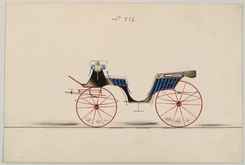Design for Vis-à-vis, no. 816 by Brewster & Co., drawing, 1850-1870
