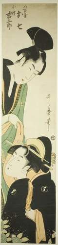 Yaoya Oshichi and Kosho Kichisaburo (Yaoya Oshichi and Kosho Kichisaburo) by Kitagawa Utamaro (喜多川歌麿), print, 1795-1805