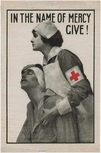 In The Name of Mercy, Give! by Albert Herter, design, 1917