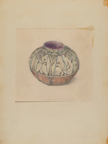 Vessel by Mary Berner, index of american design, 1935-1942