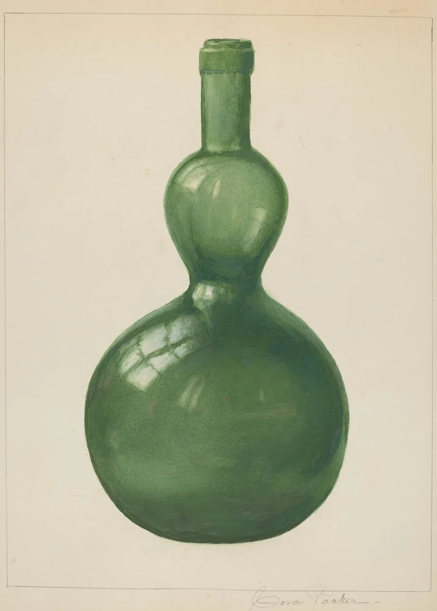 Green Bottle by Cora Parker, index of american design, 1938