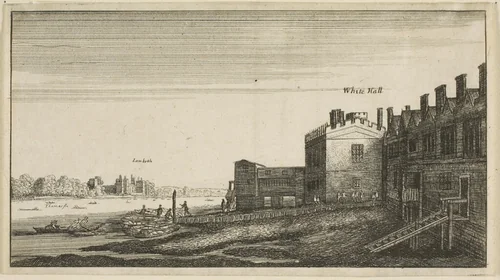 View of Lambeth Palace from the River at Whitehall Stairs by Wenceslaus Hollar, print, 1643-1644