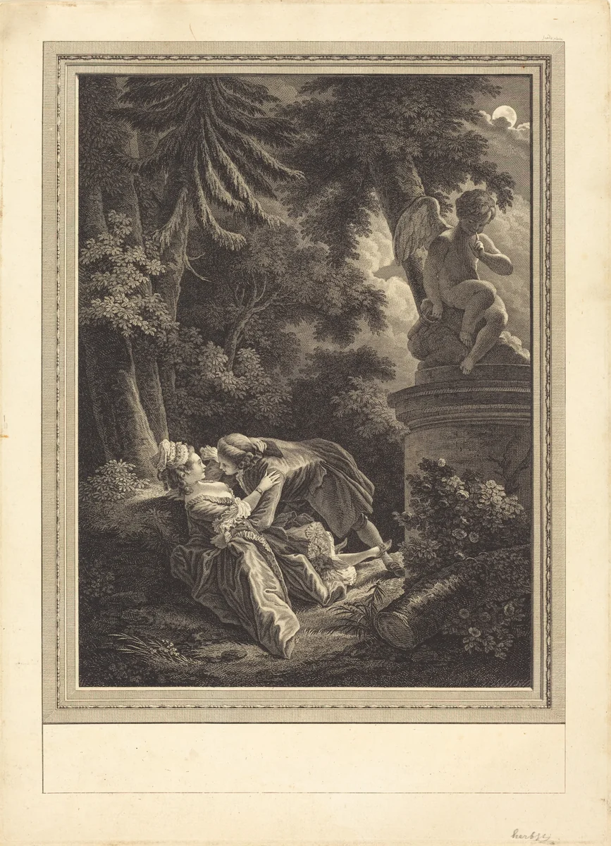 La nuit by Emmanuel Jean Nepomucène de Ghendt; Pierre-Antoine Baudouin, print, 1738-1815