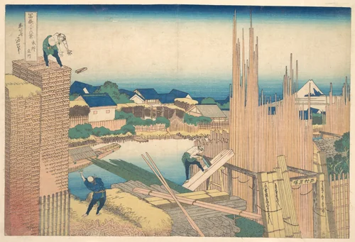 Tatekawa in Honjō (Honjō Tatekawa), from the series Thirty-six Views of Mount Fuji (Fugaku sanjūrokkei) by Katsushika Hokusai (葛飾 北斎), print, 1820-1842