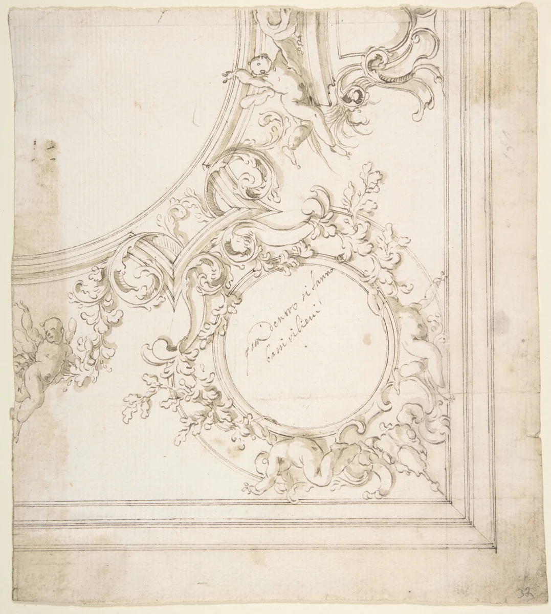 Design for a Ceiling Decoration by Donato Giuseppe Frisoni, drawing, 1709-1720