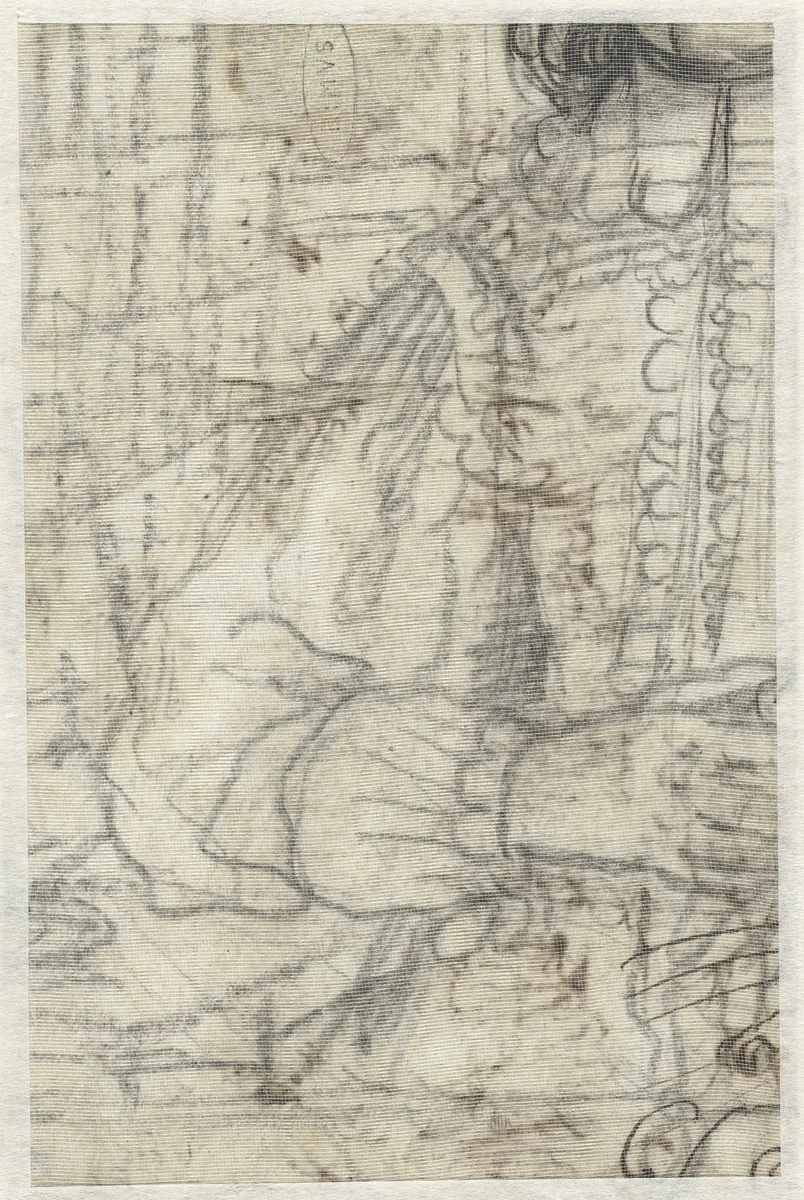 Fragment van een voorstudie voor een mansportret by Cigoli, drawing, 1569-1613
