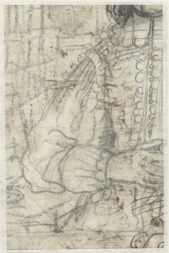 Fragment van een voorstudie voor een mansportret by Cigoli, drawing, 1569-1613