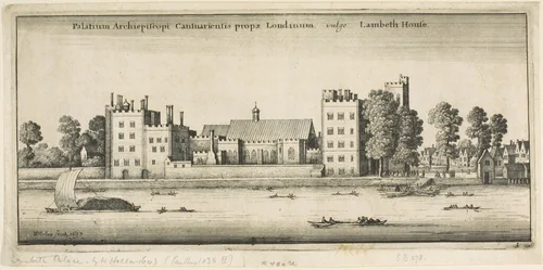 Lambeth Palace from the River by Wenceslaus Hollar, print, 1647