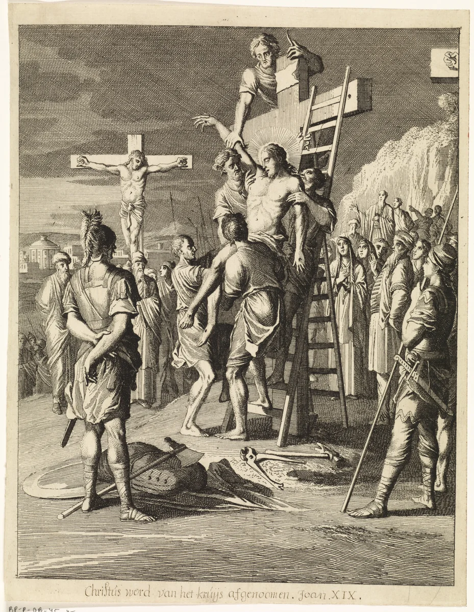 Kruisafname by Caspar Luyken, print, 1708