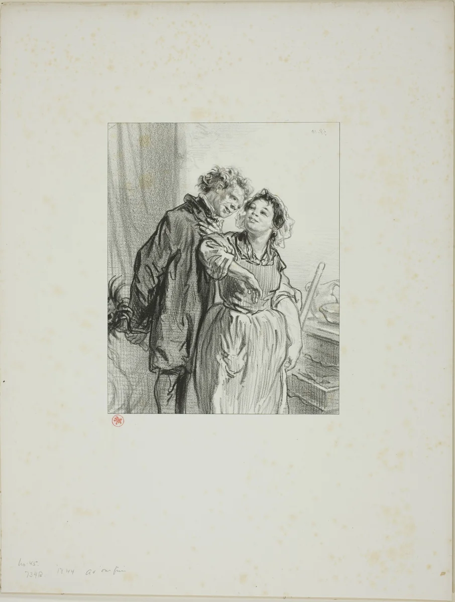 Masks and faces: Have you done? by Paul Gavarni, print, 1857-1858