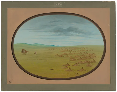 Prairie Dog Village by George Catlin, painting, 1861-1869