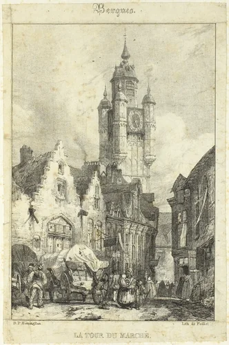 The Tower Marketplace by Richard Parkes Bonington, print, 1822-1828