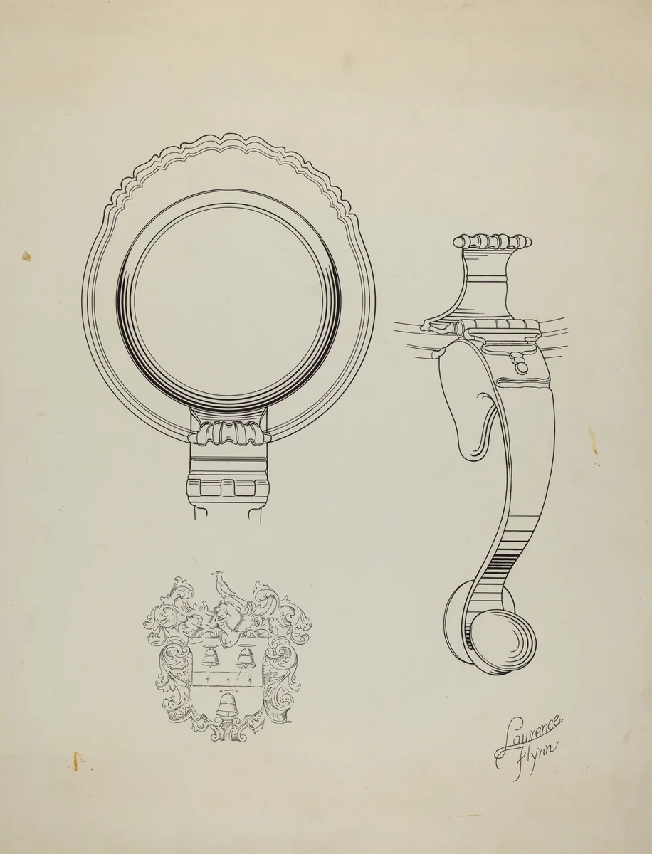 Silver Tankard: Details by Lawrence Flynn, index of american design, 1938