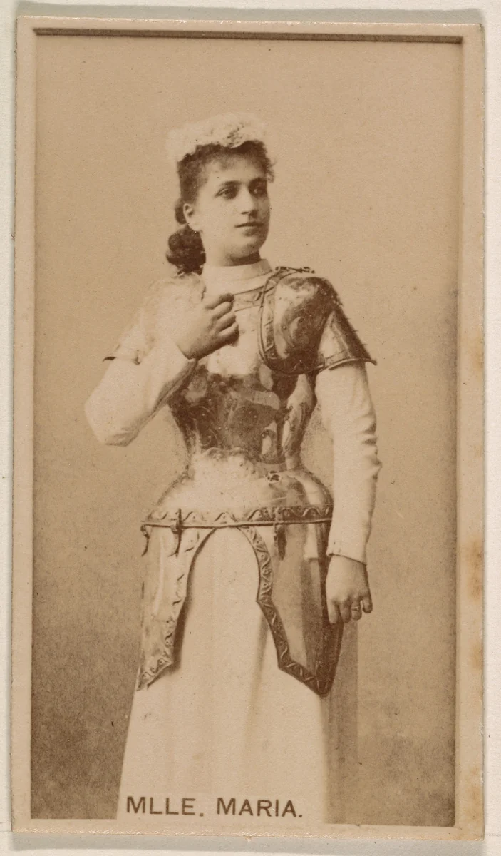Mlle. Maria, from the Actresses series (N245) issued by Kinney Brothers to promote Sweet Caporal Cigarettes by Kinney Brothers Tobacco Company, photograph, 1890