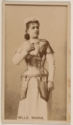 Mlle. Maria, from the Actresses series (N245) issued by Kinney Brothers to promote Sweet Caporal Cigarettes by Kinney Brothers Tobacco Company, photograph, 1890