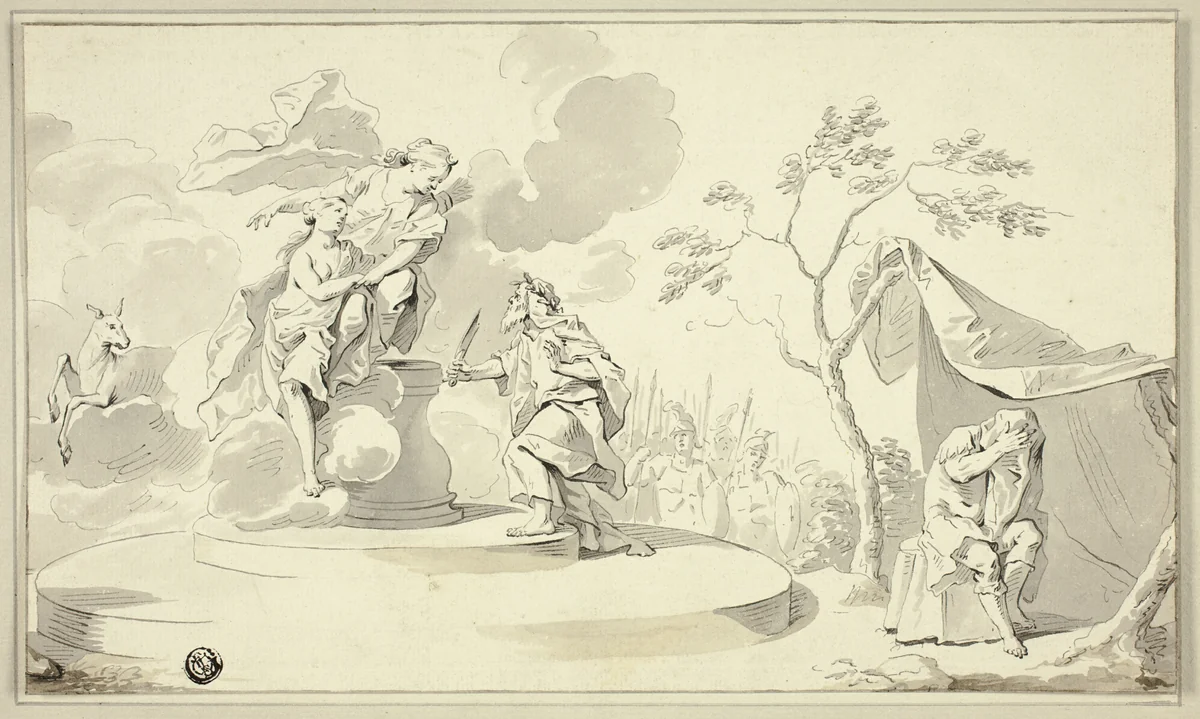 Sacrifice of Iphigenia by Tillwood, drawing, 1700-1799