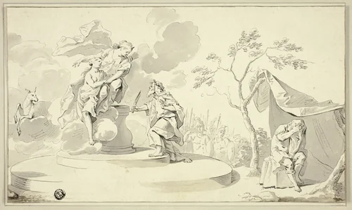Sacrifice of Iphigenia by Tillwood, drawing, 1700-1799