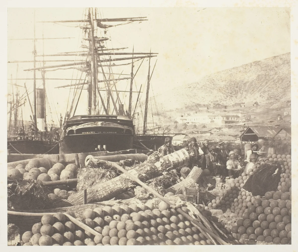 The Ordnance Wharf, Balaklava by Roger Fenton, photograph, 1855