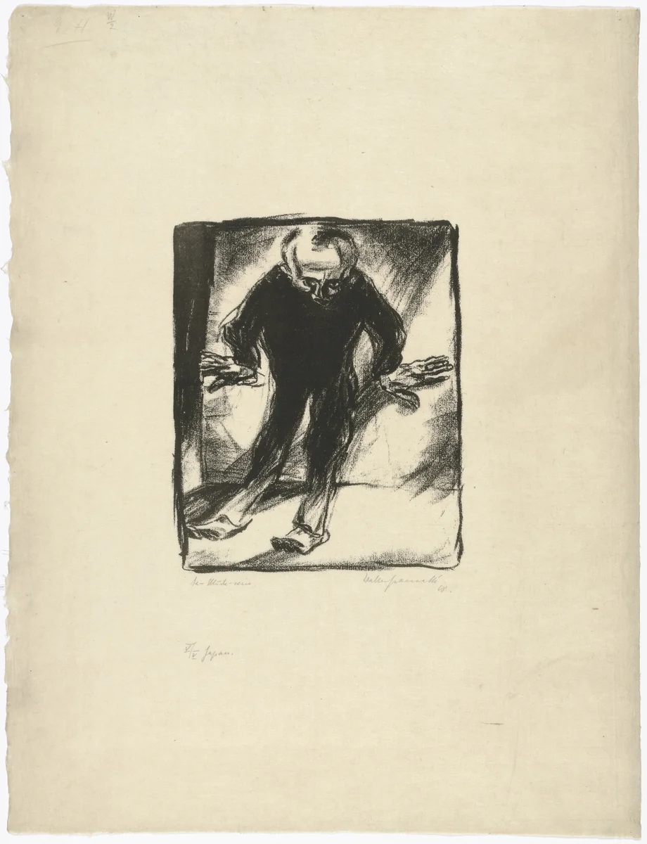 To Be Tired (Das Müde-sein) by Walter Gramatté, print, 1918