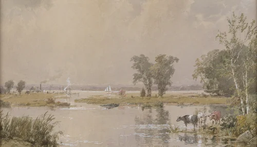 Hackensack Meadows by Jasper Francis Cropsey, artwork, 1890