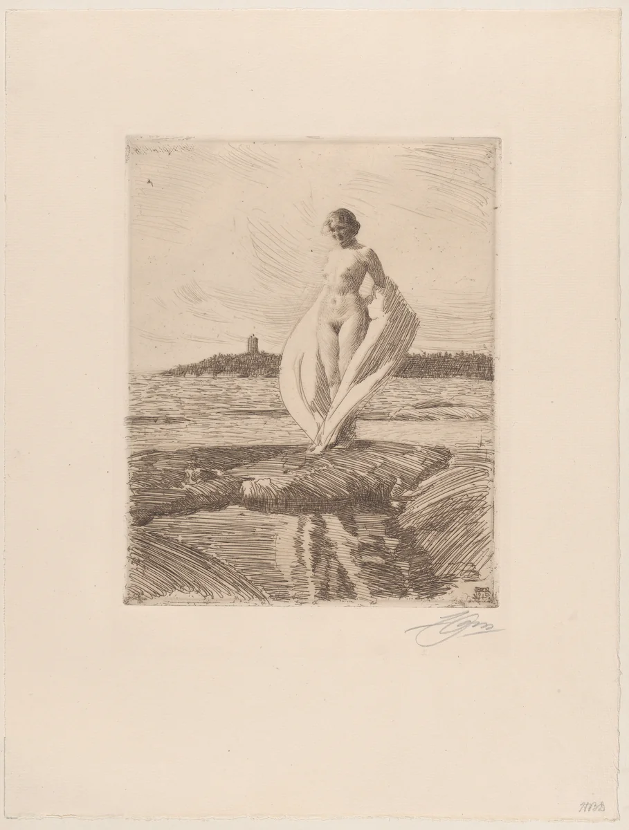 The Swan by Anders Zorn, print, 1915