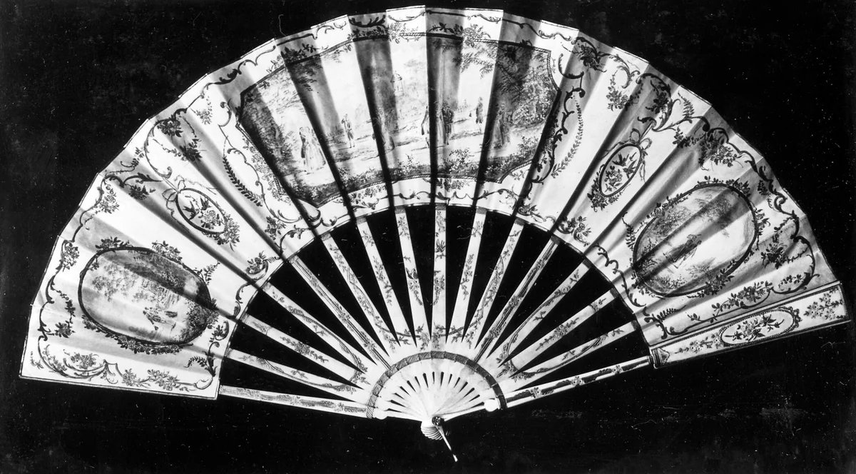 Fan by France, textile, 1875-1900