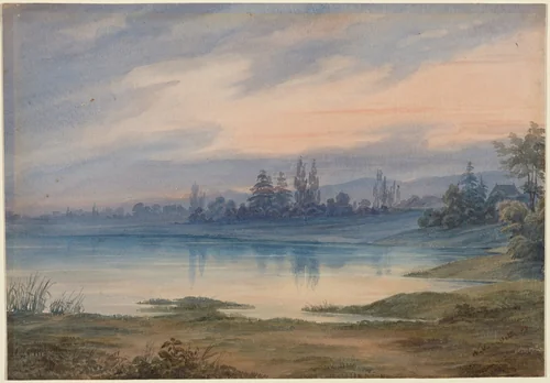 Landscape near Strasbourg Looking toward St. Gall by W. van Detta, drawing, 1800-1900