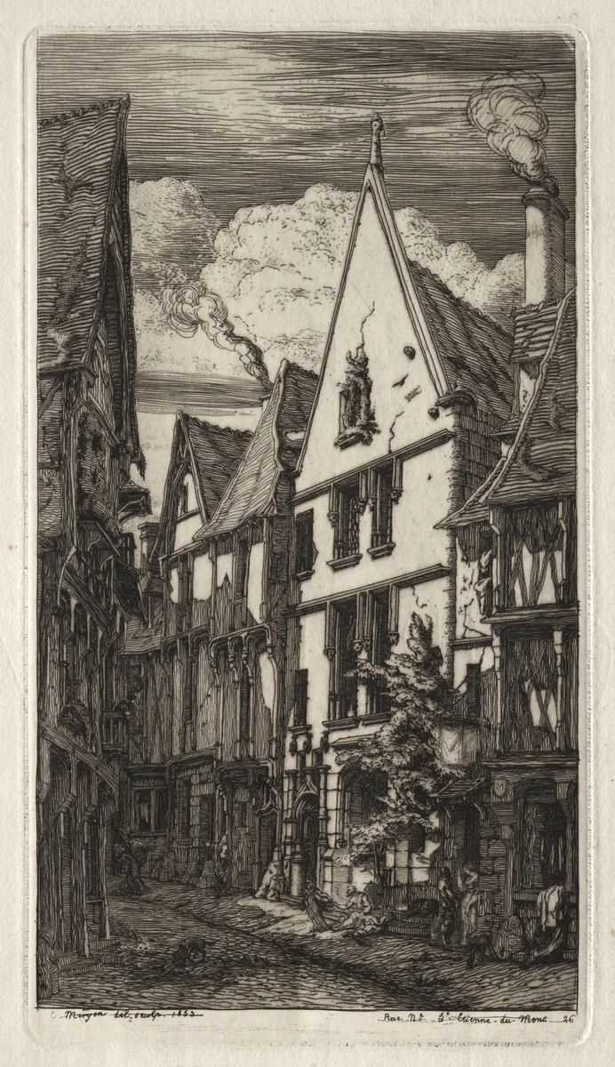 Etchings of Paris: à Bourges by Charles Meryon, print, 1853