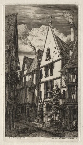Etchings of Paris: à Bourges by Charles Meryon, print, 1853