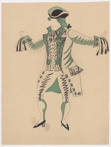 Costume design for the ballet Le Tricorne by Pablo Picasso, illustrated book, 1920