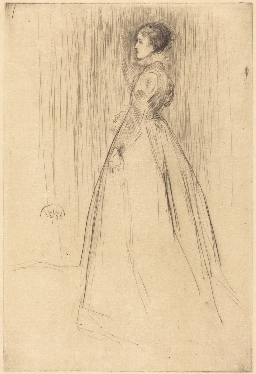 The Velvet Dress by James McNeill Whistler, print, 1873