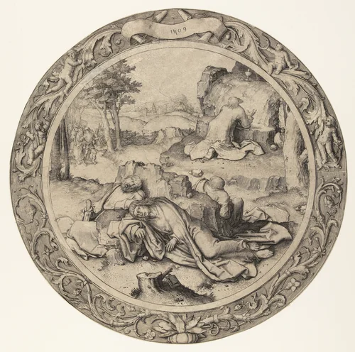 Christus op de olijfberg by Unknown, print, 1509