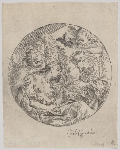 The Death of Saint Mary Magdalene by Giuseppe Antonio Caccioli, print, 1692-1740